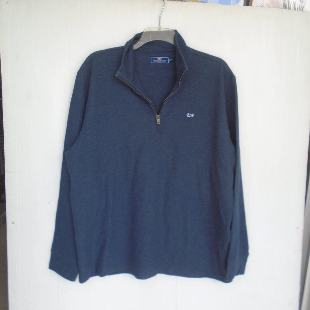 Vineyard Vines 1/4 Zip Long Sleeves Golf Shirt Shirt Mens Size XL Blue